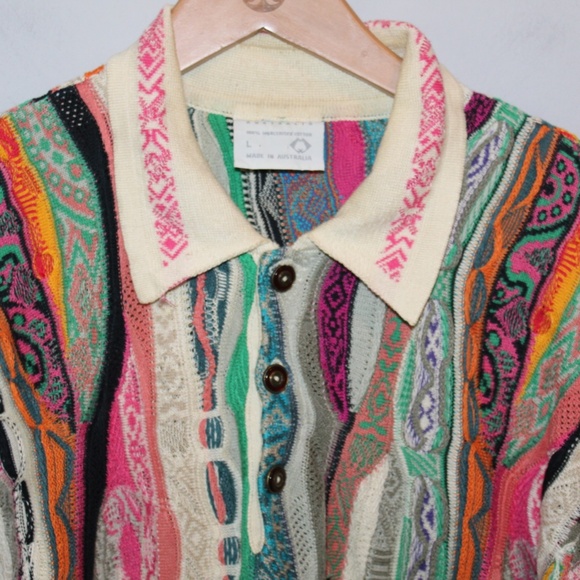 Authentic Coogi Abstract Short Sleeve Sweater - Picture 2 of 4